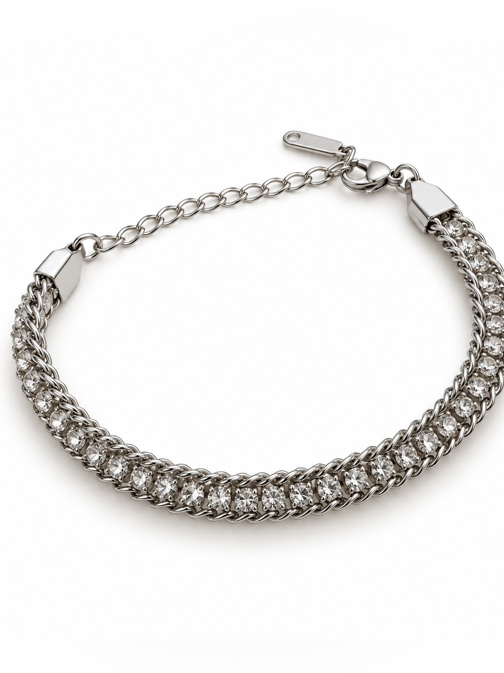Stainless steel Crystal Chain Bracelet by